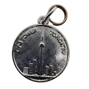 Rembrandt Charms Sterling Silver CN Tower Toronto Skyline Souvenir Disc Charm